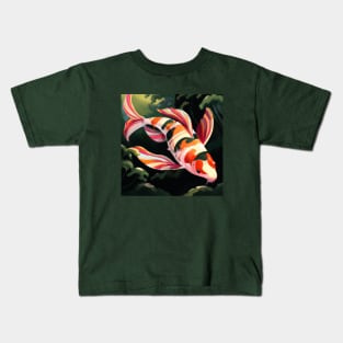 Candy Striped Koi Fish Kids T-Shirt